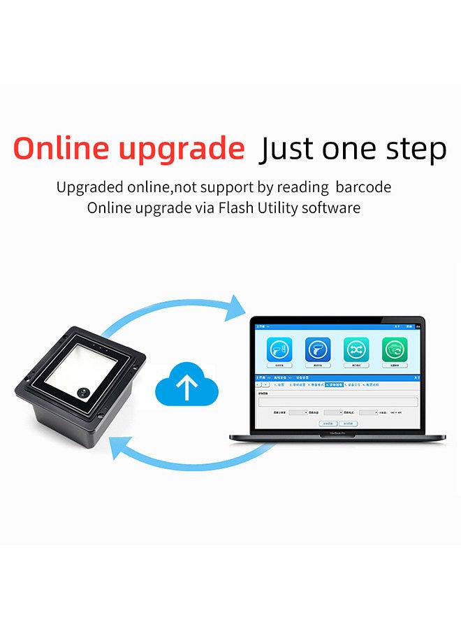 Embedded 1D 2D Barcode Scanner QR Bar Code Reader Module Scanner RS485 Port Connection Auto Scanning for Gate Machine Tickets Checking Mobile Payment