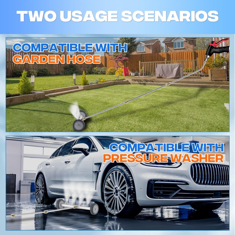 M MINGLE Undercarriage Pressure Washer Attachment, 16 Inch Powerful Under Car Washer with Car Wash Mitt, Low-Clearance Vehicle Compatible, 4000 PSI - Image 3