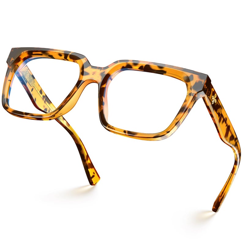 VISOONE Rectangle TR90 Blue Light Blocking Glasses Computer Eyewear with Preppy Look for Women and Men Cougar