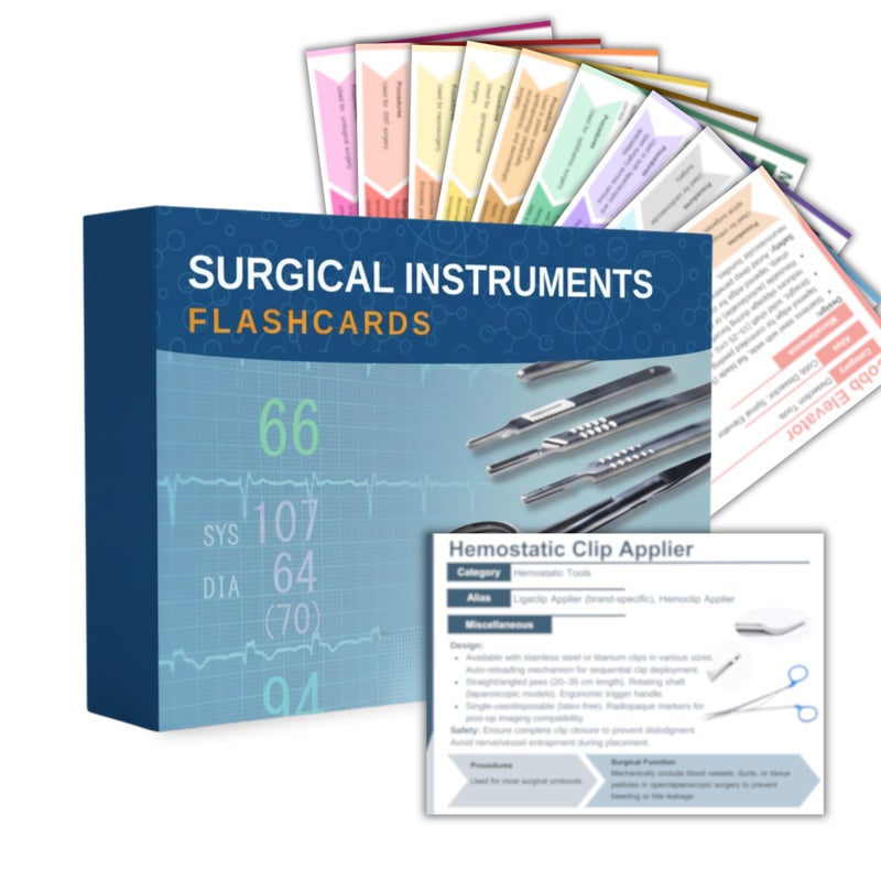 Surgical Instruments Flashcards ColorCoded Tech Cards for 10 Specialties Study Guide for Technologists Sterile Processing Technicians CST Exam Prep Surgical tech Gifts and Accessories - Image 3