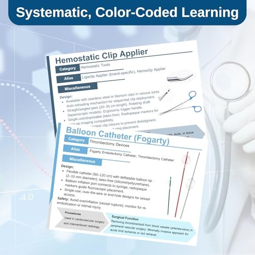 Surgical Instruments Flashcards ColorCoded Tech Cards for 10 Specialties Study Guide for Technologists Sterile Processing Technicians CST Exam Prep Surgical tech Gifts and Accessories - Image 5