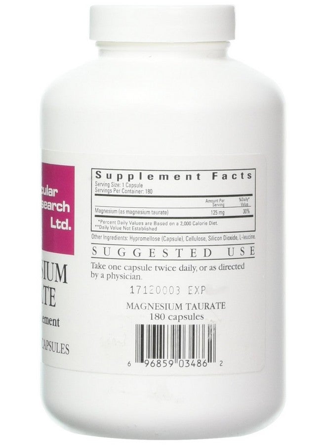 Ecological Formulas كبسولات مغنيسيوم تارات من أبحاث القلب والأوعية الدموية، 125 ملغ، 180 عدداً (EFMGT180) - Image 2