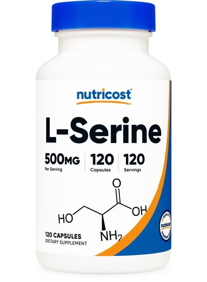 Nutricost, L-Serine, 500 mg, 120 Capsules - Image 1