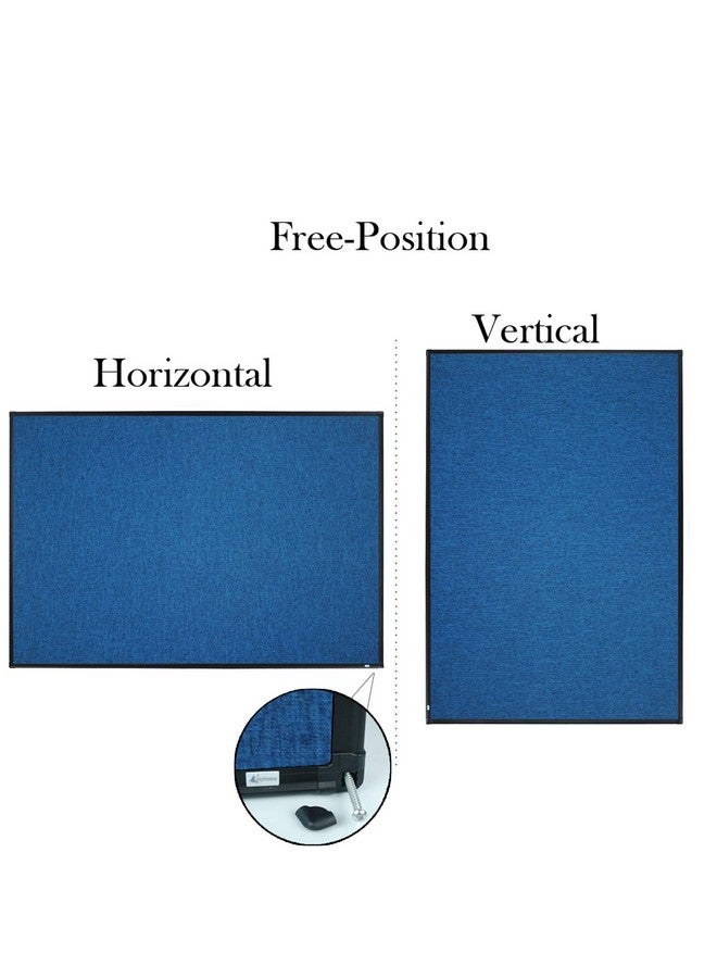 Lockways Linen Cork Bulletin Board, 36 X 24 Inch Framed Linen Fabric Pinboard, Blue Color Message Notice Wall Bulletin Cork Board For Home Kitchen Office Decorative, Black Aluminum Frame - Image 2