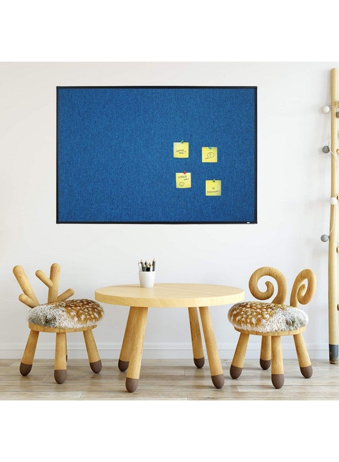 Lockways Linen Cork Bulletin Board, 36 X 24 Inch Framed Linen Fabric Pinboard, Blue Color Message Notice Wall Bulletin Cork Board For Home Kitchen Office Decorative, Black Aluminum Frame - Image 5