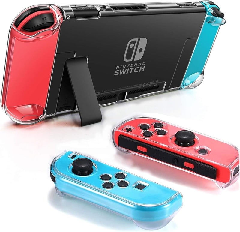 FANPL حقيبة شفافة قابلة للتوصيل لجهاز Nintendo Switch، غطاء حماية لجهاز Nintendo Switch ووحدة التحكم Joy Con - شفاف كريستالي - Image 1