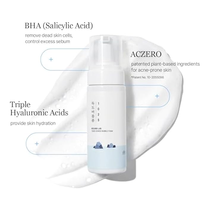 ROUND LAB 1025 Dokdo Bubble Foam Cleanser, Gentle Face Wash for Sensitive Skin, Low pH 5.5, Hydrating Korean Skincare, Soothing Panthenol & Deep Sea Water, Hypoallergenic, Fragrance-Free (5.07 Fl Oz) - Image 4