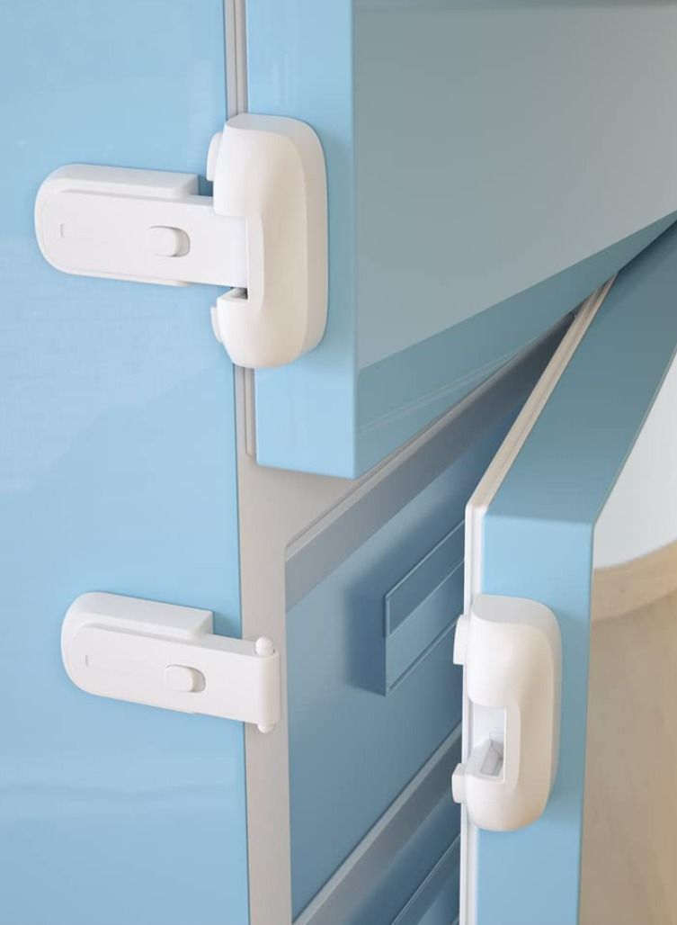 2 Pack Baby Safety Fridge lock, Child Proof Refrigerator Freezer Door Lock, Protect Refrigerators With Sealing Strips ( White )  - Image 1