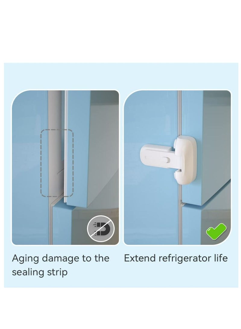 2 Pack Baby Safety Fridge lock, Child Proof Refrigerator Freezer Door Lock, Protect Refrigerators With Sealing Strips ( White )  - Image 4
