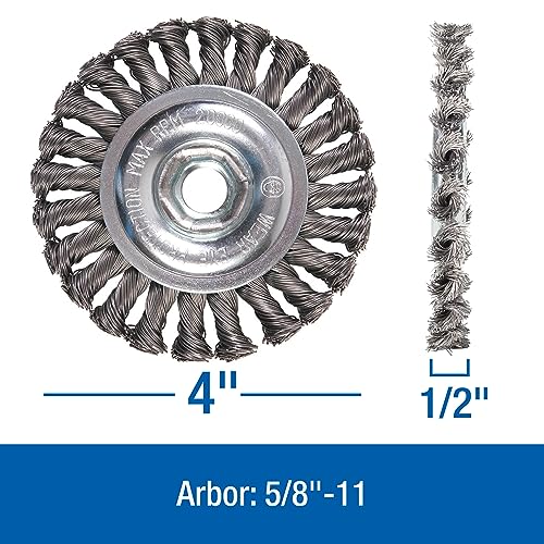 Mercer Industries 186510B - 4" x 1/2" x 5/8"-11 Knot Wire Wheel, .020 Carbon Steel Wire - Image 2