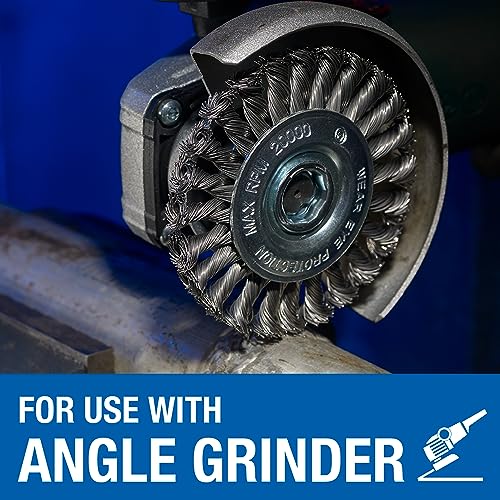 Mercer Industries 186510B - 4" x 1/2" x 5/8"-11 Knot Wire Wheel, .020 Carbon Steel Wire - Image 5