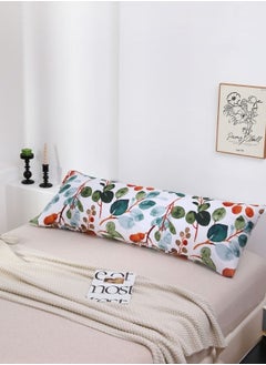 LUNA Home 1 Piece Long Body Pillow Case Green Leaves Design  - Image 1