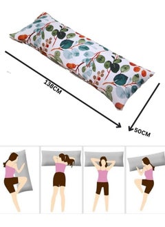 LUNA Home 1 Piece Long Body Pillow Case Green Leaves Design  - Image 5