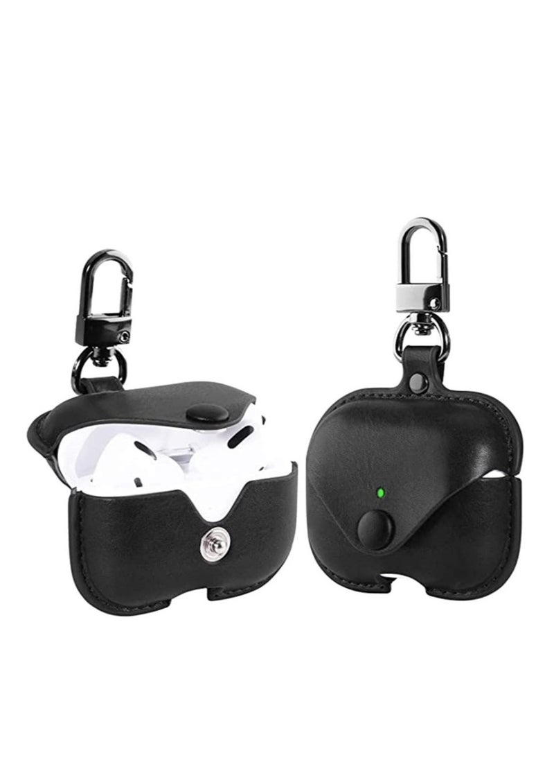 ELTRAZONE Genuine Leather Case Compatible with AirPods Pro Case, Protective Cover for Apple AirPods pro Case Headphones EarPods, Soft Leather Cover with Keychain Hook  - Image 3