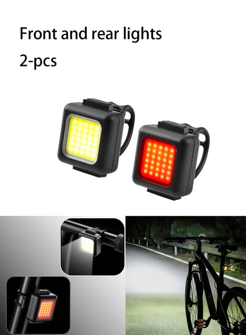 Bicycle Front and Rear Light Set: Type-C Rechargeable, Waterproof LED for Night Riding