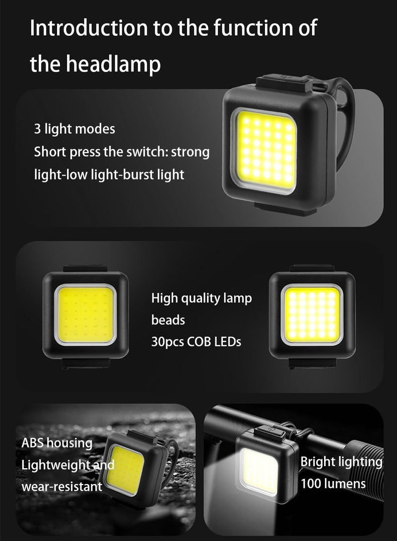 Bicycle Front and Rear Light Set: Type-C Rechargeable, Waterproof LED for Night Riding - Image 2