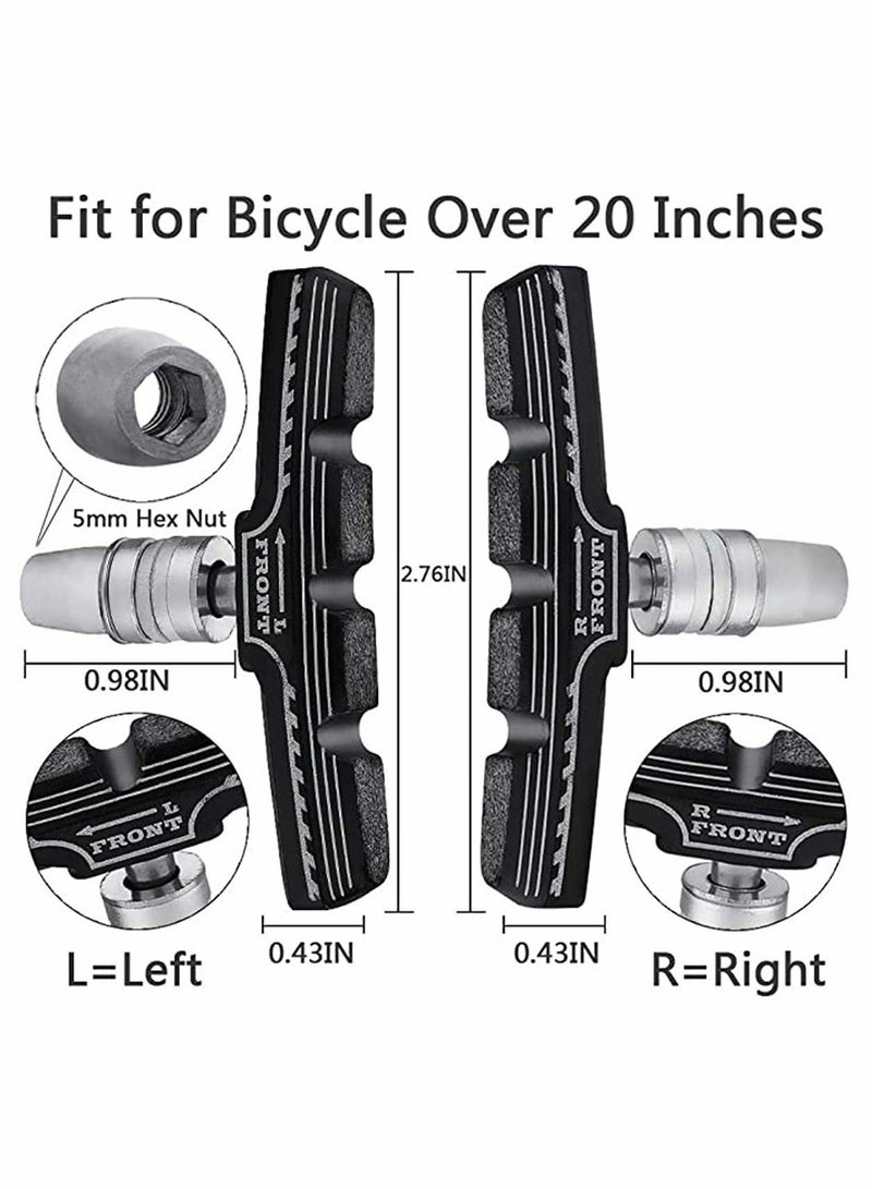 كابتن تيك 4PCS Premium Bike Brake Pads Professional Mountain and Road Bicycle V-Brake Pads Bike Brake blocks Kit No Noise No Skid Bicycle Silent Brake Pads Hard Wearing Material Humanize Design - Image 2