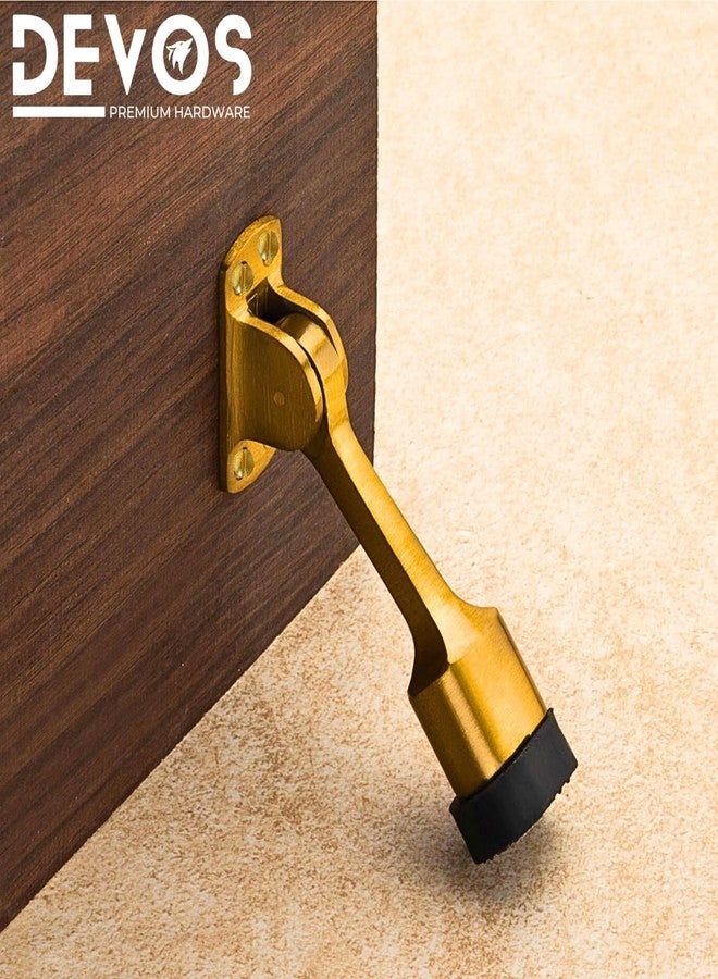 Devos Royal Minimalist Antique Aluminium Single Door Fittings Set | Hardware Accessories Kit, Brass Antique Finish | 1 Big Aldrop 10'',2 Handles 6'',1 Latch 7'',1 Stopper 6 - Image 4