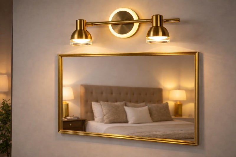 FILLISKA® 3 in 1 Double Wall spot/Picture/Display/Mirror Light with Adjustable Head and Colour Changing Function (Luxurious Gold-987)(1 Year Warranty) - Image 1