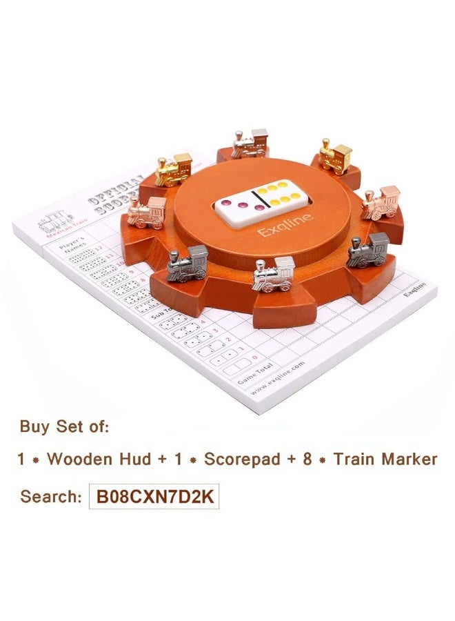 Exqline Mexican Train Hub, Wooden Hub for Mexican Train Dominoes Accessories with Felted Bottom- Solid Pine Dominoes Hub Mexican Train Game - Image 1