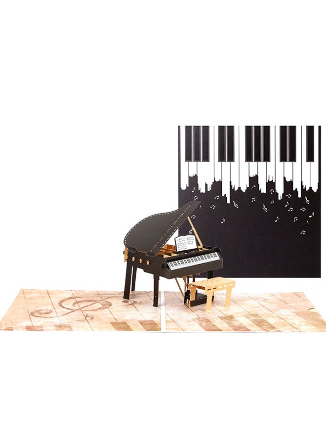 بطاقة بيانو ثلاثية الأبعاد منبثقة لجميع المناسبات - عيد ميلاد سعيد، تخرج، عيد الأب، عيد الأم، تهنئة، تقاعد، شكر - للموسيقيين، المعلمين، هدية لعشاق الموسيقى - Image 4