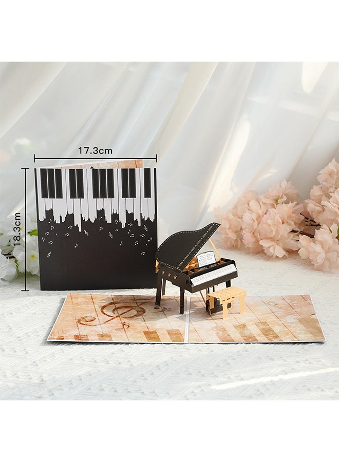 بطاقة بيانو ثلاثية الأبعاد منبثقة لجميع المناسبات - عيد ميلاد سعيد، تخرج، عيد الأب، عيد الأم، تهنئة، تقاعد، شكر - للموسيقيين، المعلمين، هدية لعشاق الموسيقى - Image 5