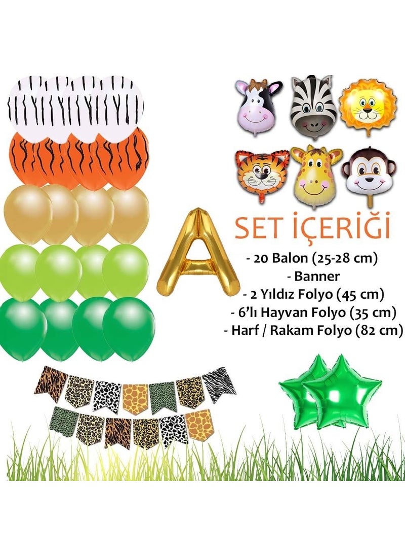 Exploded Safari Concept Letter A Birthday Party Celebration Set; Letter and Star Foil, Banner and Balloon Chain - pzsku/ZDAB14A5DF3F144A536D3Z/45/_/1728061570/4684d720-39ef-4f19-8370-d3393f119d23