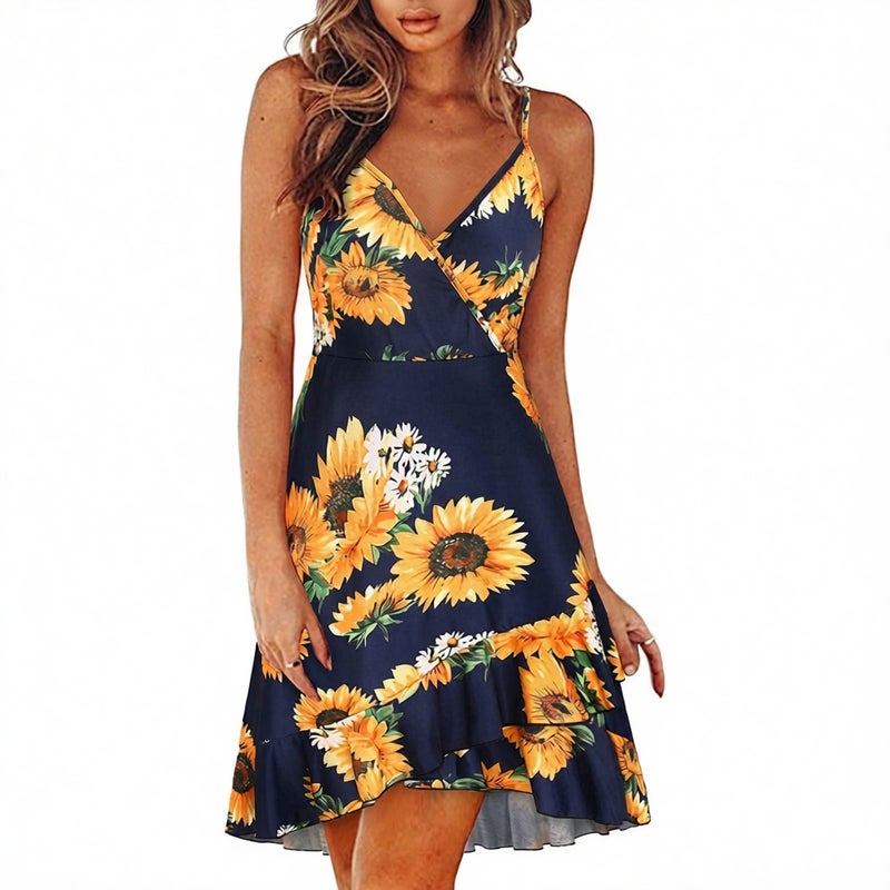 Women's Printed Sleeveless Dress Summer Casual - Image 2