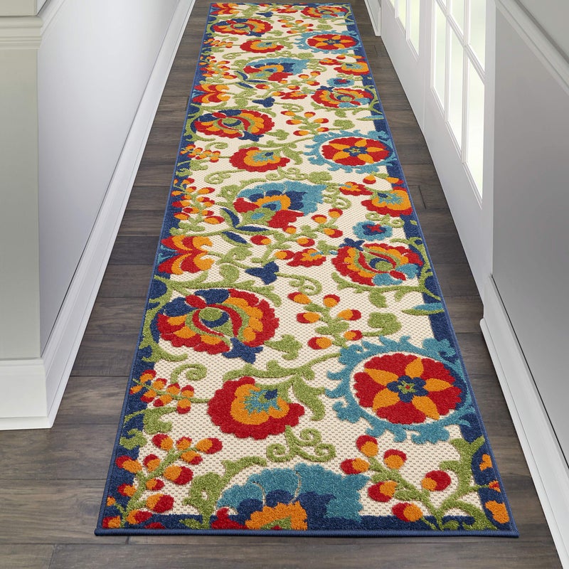 Nourison Aloha 23 x 10 Multicolor Outdoor IndoorOutdoor Rug