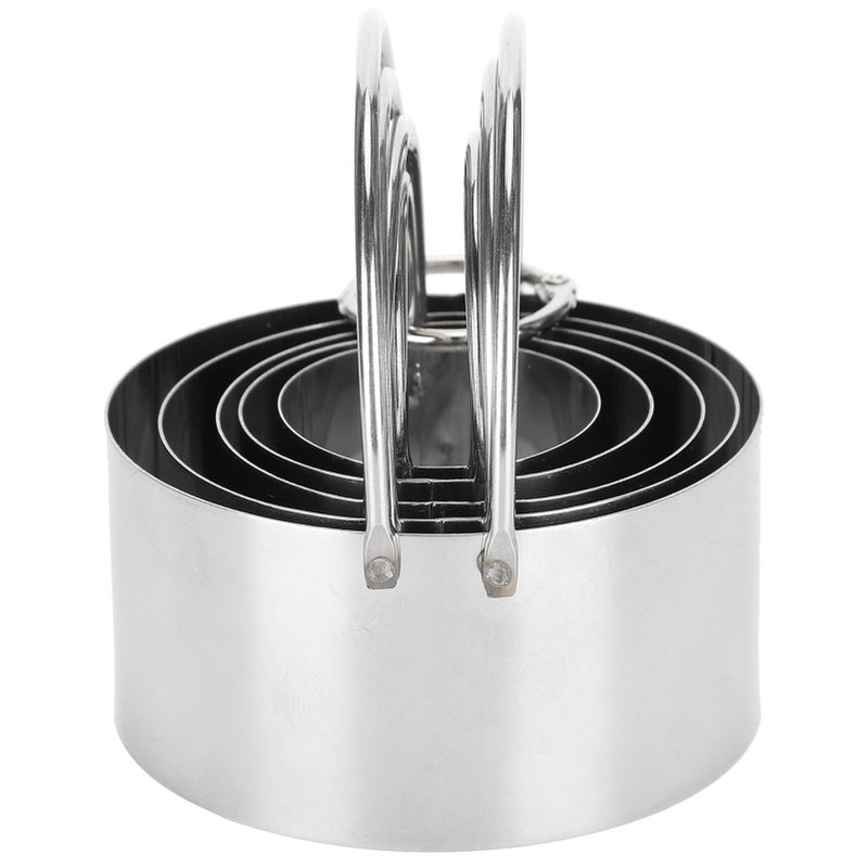 5PCS/Set Biscuits Cutter Stainless Steel Round Cookies Cutter with Handle Baking Dough Tools - Image 4
