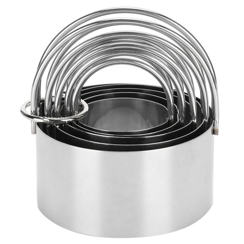 5PCS/Set Biscuits Cutter Stainless Steel Round Cookies Cutter with Handle Baking Dough Tools - Image 1
