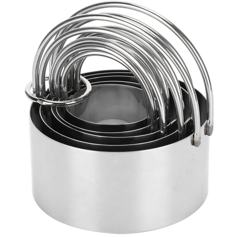 5PCS/Set Biscuits Cutter Stainless Steel Round Cookies Cutter with Handle Baking Dough Tools - Image 3