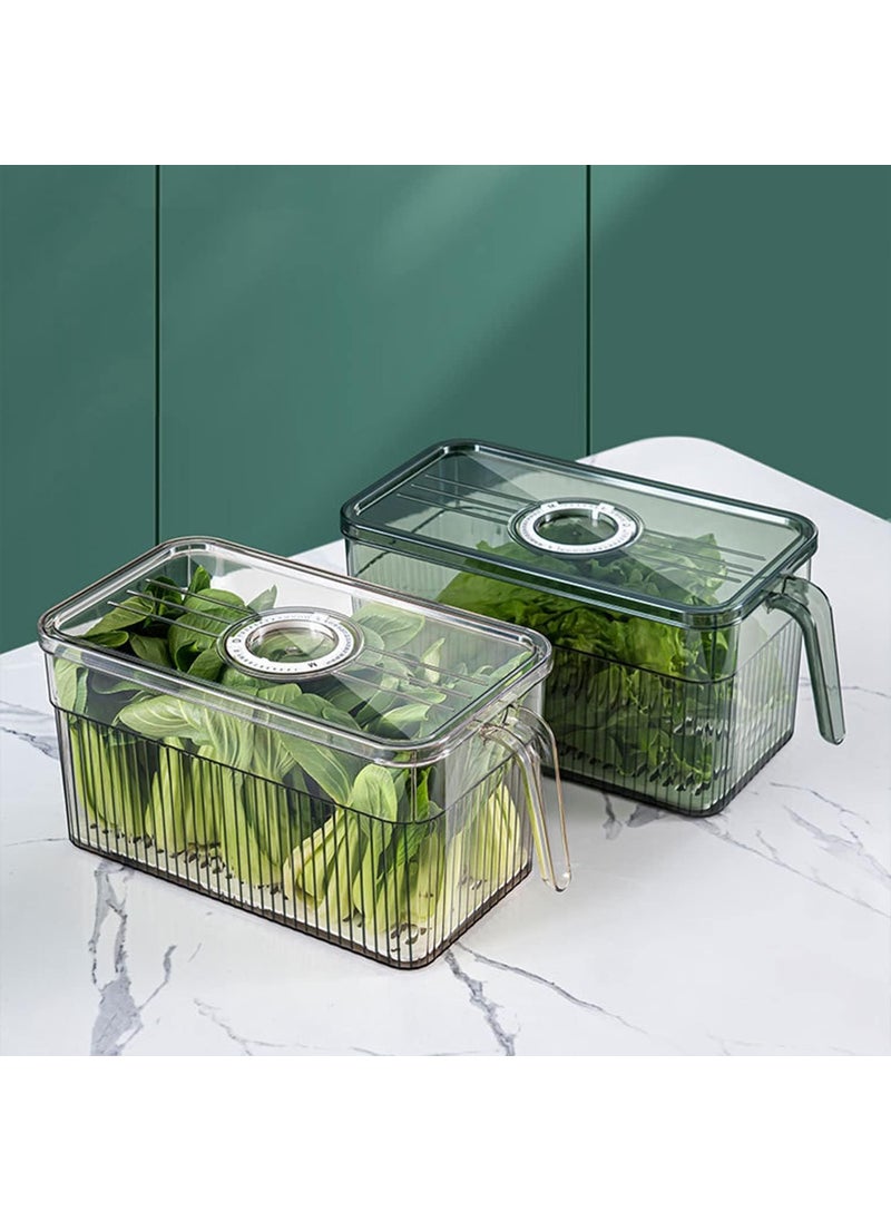 HOUSE OF QUIRK - House of Quirk Acrylic Refrigerator Organizer Bins With Lid,Fridge Bins Food Storage Containers For Veggie,Fruit,Lettuce&Salad,Bpa-Free Stackable Fridge Organizer (Pack Of 3,White,25 x 13 x 13 cm) - Image 1