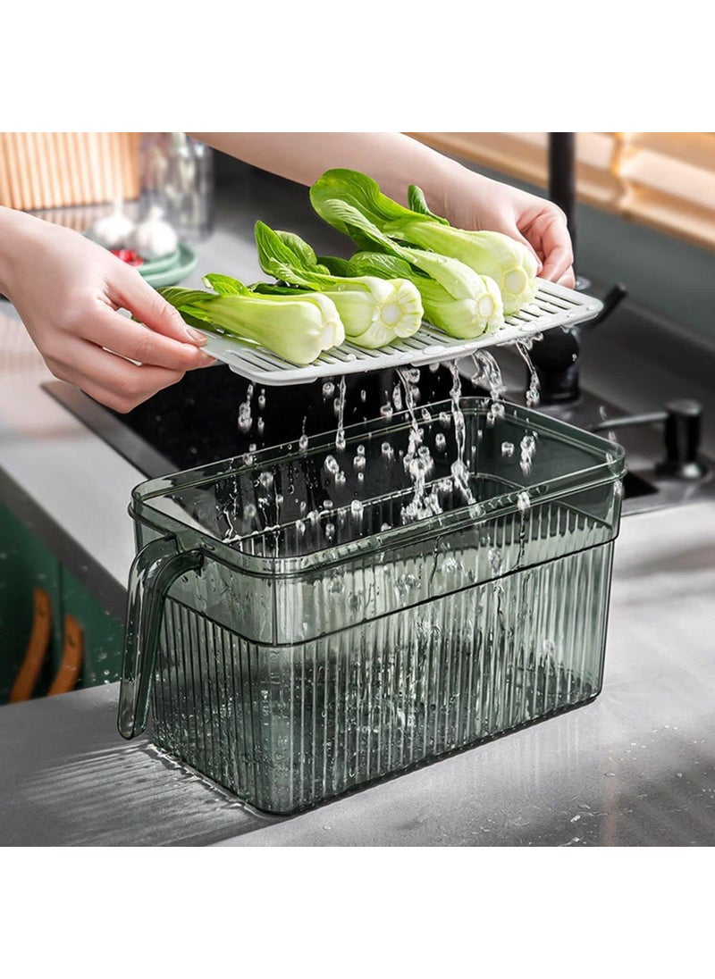 HOUSE OF QUIRK - House of Quirk Acrylic Refrigerator Organizer Bins With Lid,Fridge Bins Food Storage Containers For Veggie,Fruit,Lettuce&Salad,Bpa-Free Stackable Fridge Organizer (Pack Of 3,White,25 x 13 x 13 cm) - Image 1