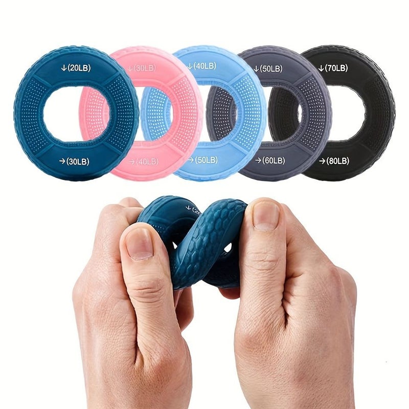 1pc Imitation Tire Grip Ring Strength Trainer Dark Green 20 To 30 Pounds For Muscle Building Rehabilitation Decompression - Image 1
