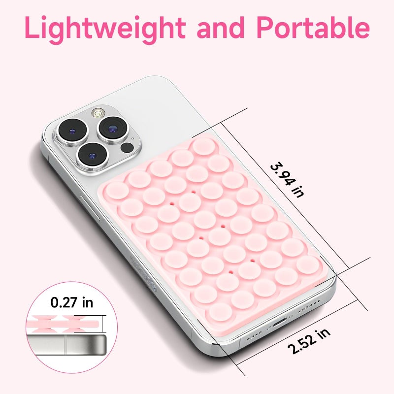 Yojaro Silicone Suction Cup Phone Case Mount Double Sided, Phone Accessories Hands-Free Strong Grip Holder for Selfies and Videos (Light Pink Glitter) - Image 3