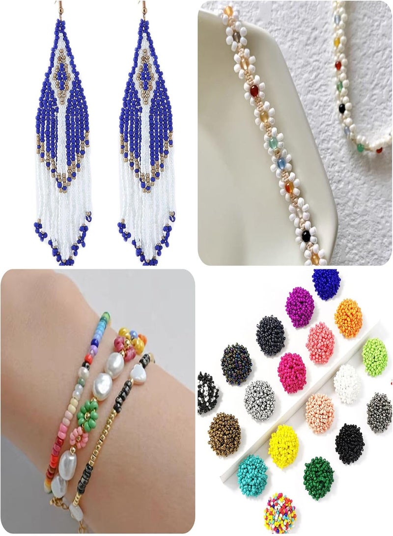 GGOOT Bulk 4mm White Pearl Seed Beads for Jewelry Making 110 grams About 160pcs,6/0 Glass Craft Beads for Making Earrings, Bracelets, Pendants, Waist Jewelry, DIY Handmade Seed Beads  - Image 5