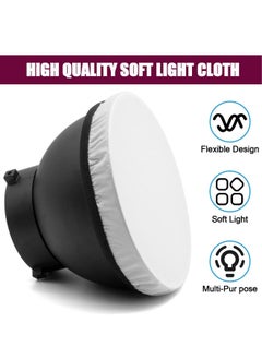 Generic Diffuser Lamp Sock Soft Diffuser Lamp Cover, , 4Pcs White Lampshade Reflector Lamp Sock,7 Inches/ 18 cm Standard Cloth Diffuser Light Sock for Strobe Flash LED Video Light  - Image 1