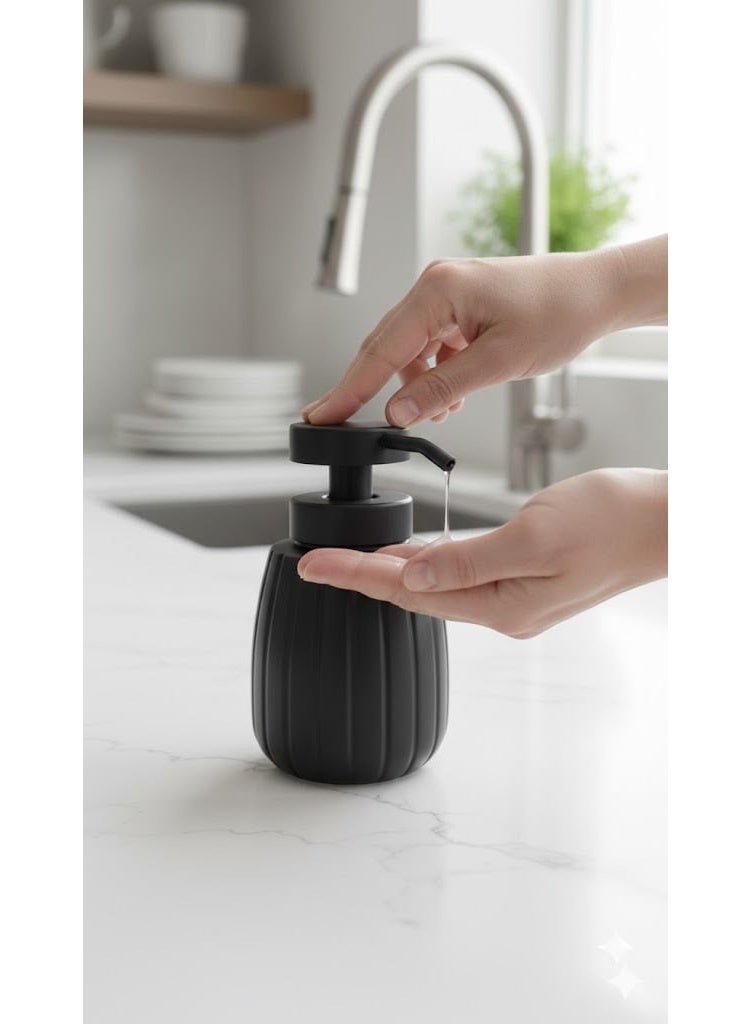 Black Glass Shower Dispenser – Refillable Soap, Shampoo & Body Wash Pump Bottle - Image 2