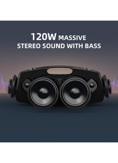 Zealot ZEALOT S78 Bluetooth Speaker, 120W Loud Bluetooth Box with Bass, IPX6 Waterproof, Music Box with Light, Power Bank, Bluetooth 5.2, Outdoor Speaker, Large Speaker for Camping, Beach, Gifts Black  - Image 2