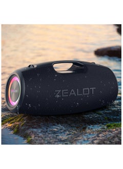 Zealot ZEALOT S78 Bluetooth Speaker, 120W Loud Bluetooth Box with Bass, IPX6 Waterproof, Music Box with Light, Power Bank, Bluetooth 5.2, Outdoor Speaker, Large Speaker for Camping, Beach, Gifts Black  - Image 5