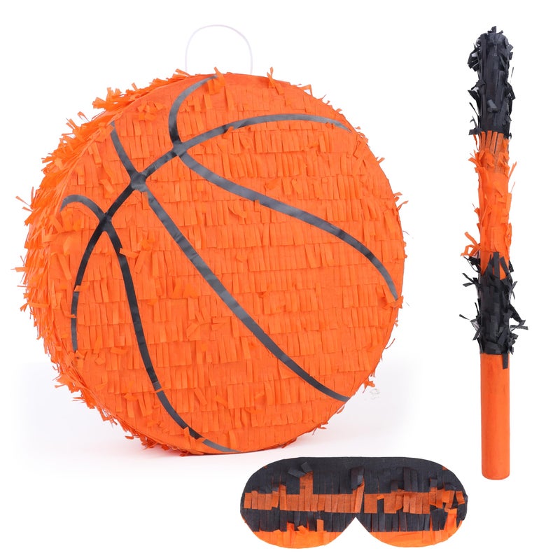 Birchio Basketball Pinata Bundle with a Blindfold and Bat13 x 13 x 4 InchesSoccer Ball Pinata for Birthday Party Boys Perfect for Birthday Party Sport Theme Party Decoration - Image 3