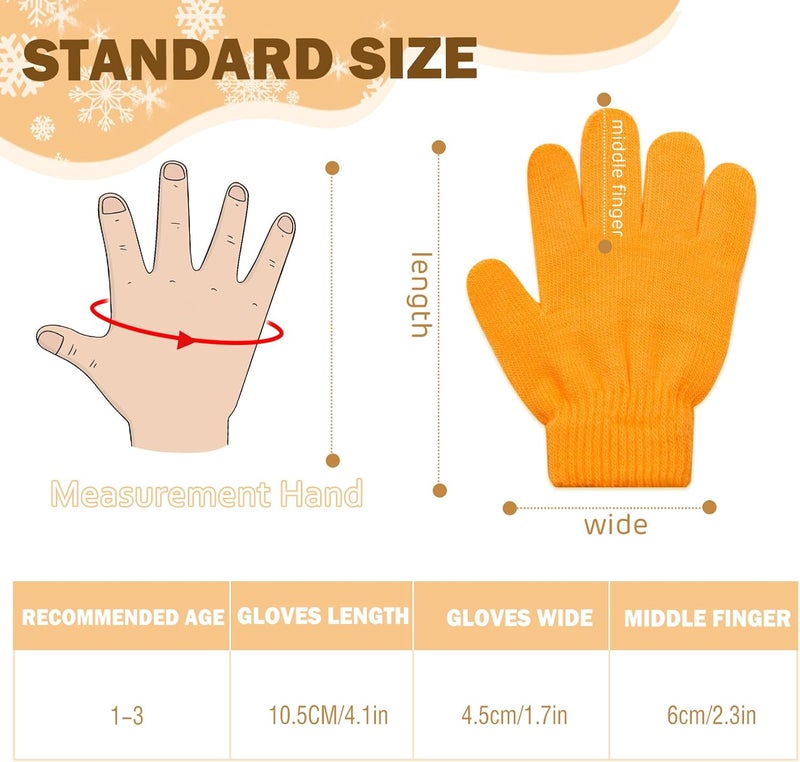 ONESING 3-24 Pairs Winter Knit Gloves for Kids - White Finger Gloves for Boys and Girls - Image 3