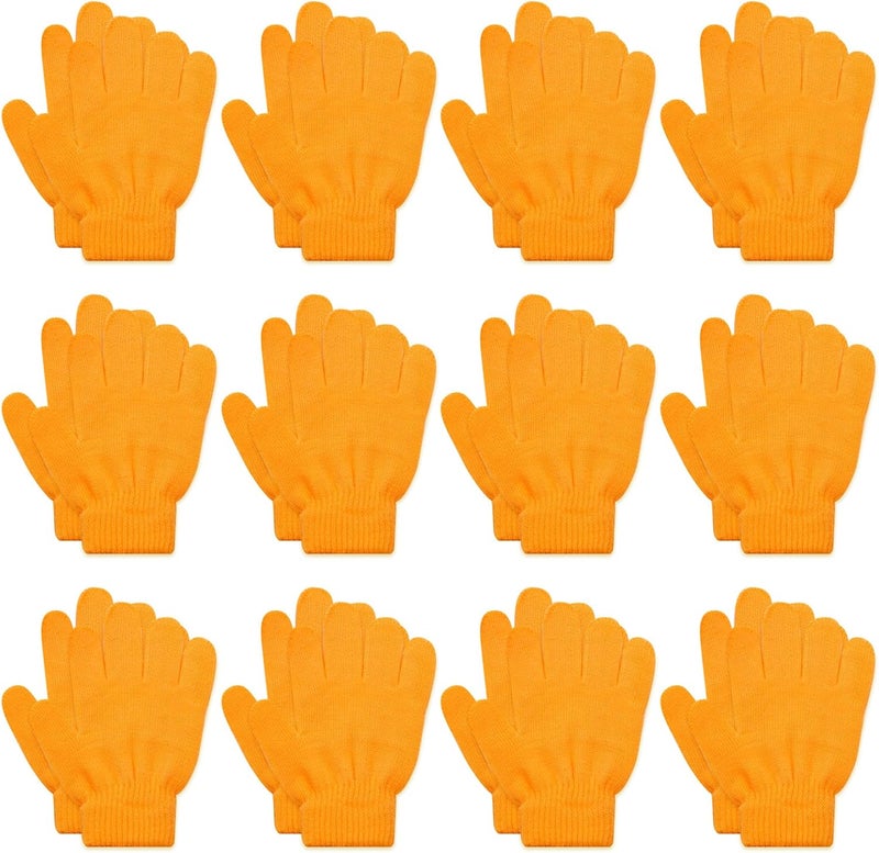 ONESING 3-24 Pairs Winter Knit Gloves for Kids - White Finger Gloves for Boys and Girls - Image 1