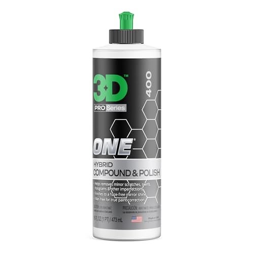 3D One Car Scratch & Swirl Remover Hybrid Rubbing Compound & Polish Buffing Compound for True Paint Correction 16oz Made in USA - Image 1