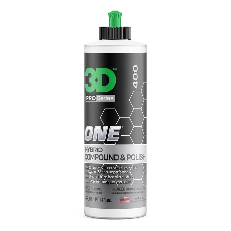 3D One Car Scratch & Swirl Remover Hybrid Rubbing Compound & Polish Buffing Compound for True Paint Correction 16oz Made in USA - Image 2