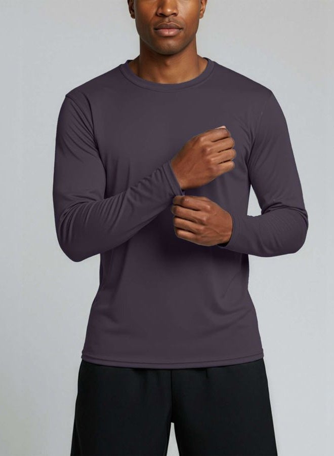 REALESSENTIALS 4 Pack: Men's Dry-Fit Moisture Wicking Performance Long Sleeve T-Shirt, UV Sun Protection Outdoor Active Top, Set J, L - Image 3