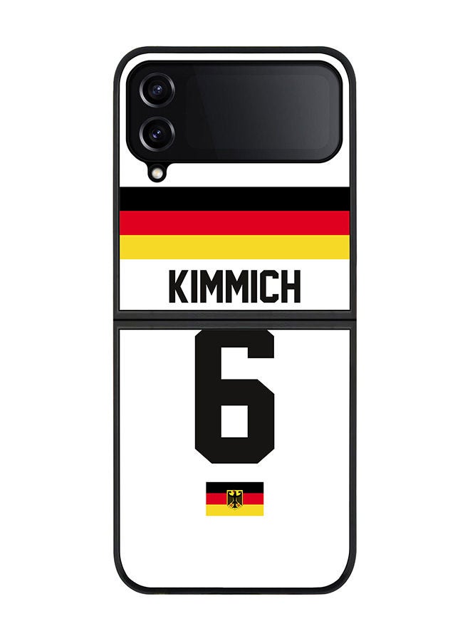 Stylizedd Rugged Black edge case for Samsung Galaxy Z Flip4 Slim fit Soft Case Flexible Rubber Edges Anti Drop TPU Gel Thin Cover - Football Team - Germany Player Name - Kimmich - Image 1