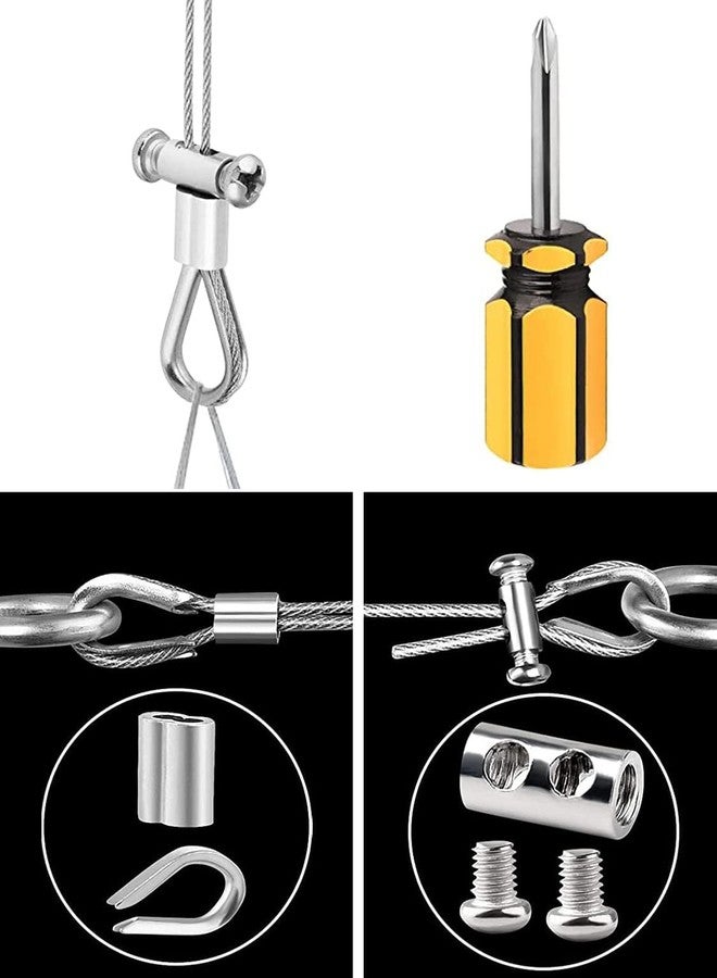 FSHIHINE 5/64 Garden Wire Rope Cable 50M Stainless Steel Wire Cable, PVC Coated for Support System,Clotheslines,Hanging Lights,Picture Pisplay with Cable Thimbles, Crimping Sleeves, Wire Rope Clips - Image 4