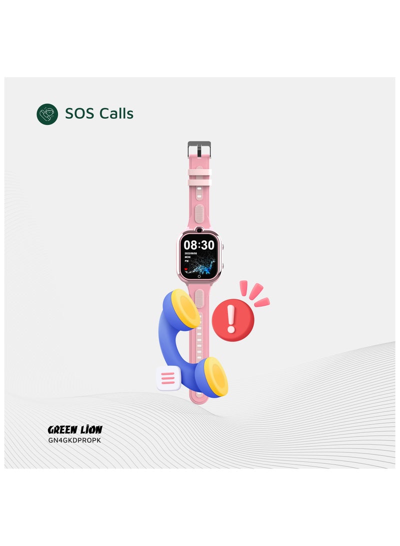 GREEN LION 4G Smart Watch for Kids Pro 1.85inch IPS 240x280 /Smartwatch for girls / HD Camera / Voice Chat / Video Call / SOS Call / GPS / Up to 4 Days Working Time / Precise Positioning / Support 4G Volte - Pink  - Image 5